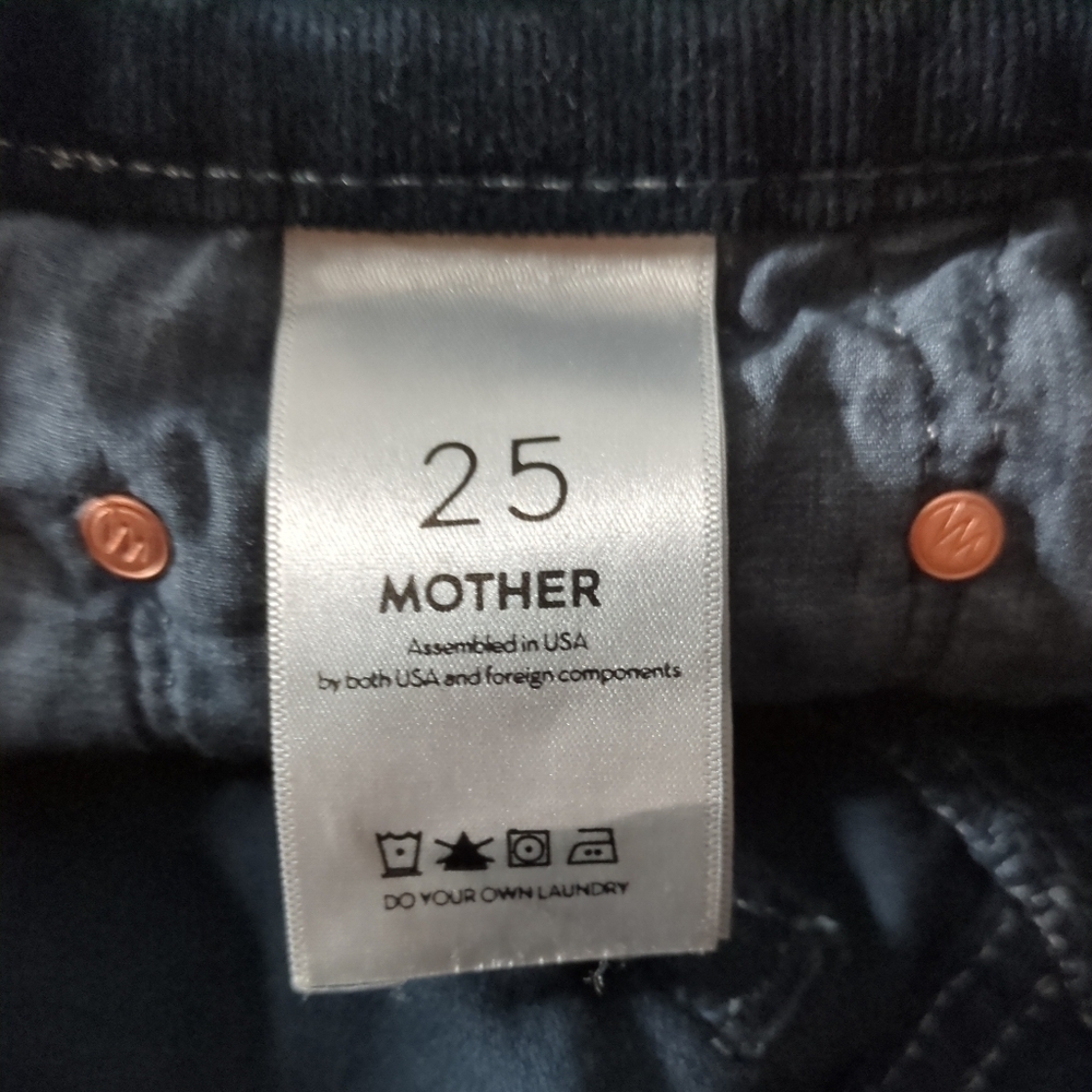 Mother "The Dropout" Corduroy Jeans In Deep Blue Size 25 - Picture 8 of 11